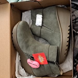 Sketches suede bootie with wedge heel.  6 1/2 wide.  brand new with tags.